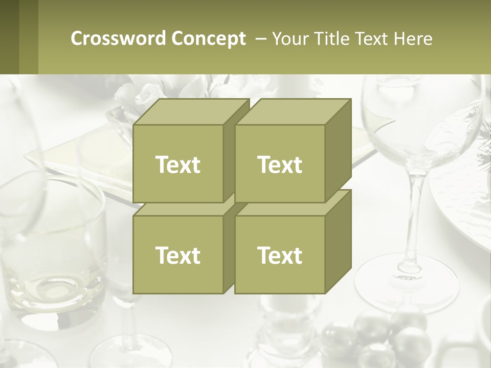 A Table With A Vase Of Flowers And Wine Glasses PowerPoint Template