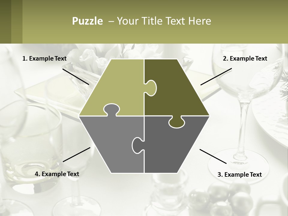 A Table With A Vase Of Flowers And Wine Glasses PowerPoint Template