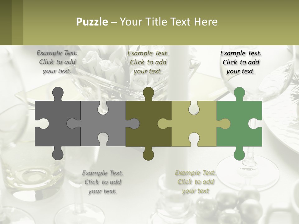 A Table With A Vase Of Flowers And Wine Glasses PowerPoint Template