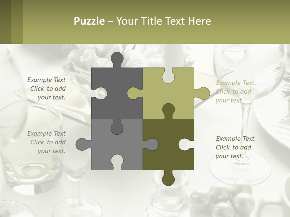 A Table With A Vase Of Flowers And Wine Glasses PowerPoint Template