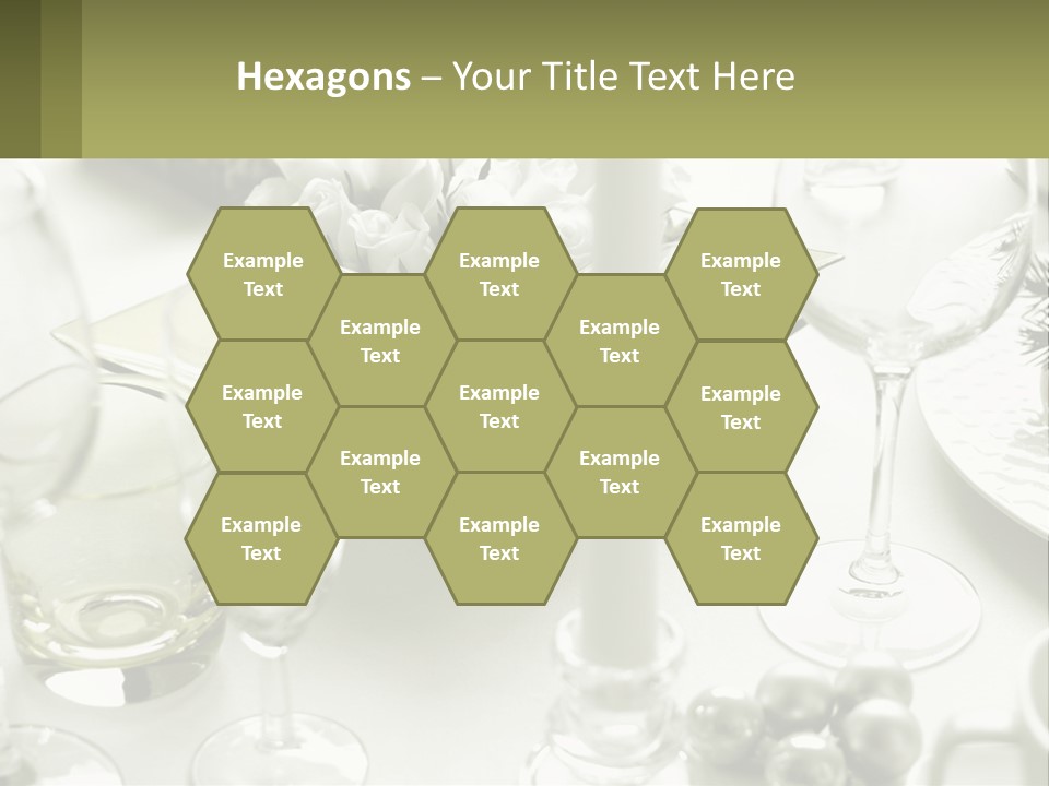 A Table With A Vase Of Flowers And Wine Glasses PowerPoint Template