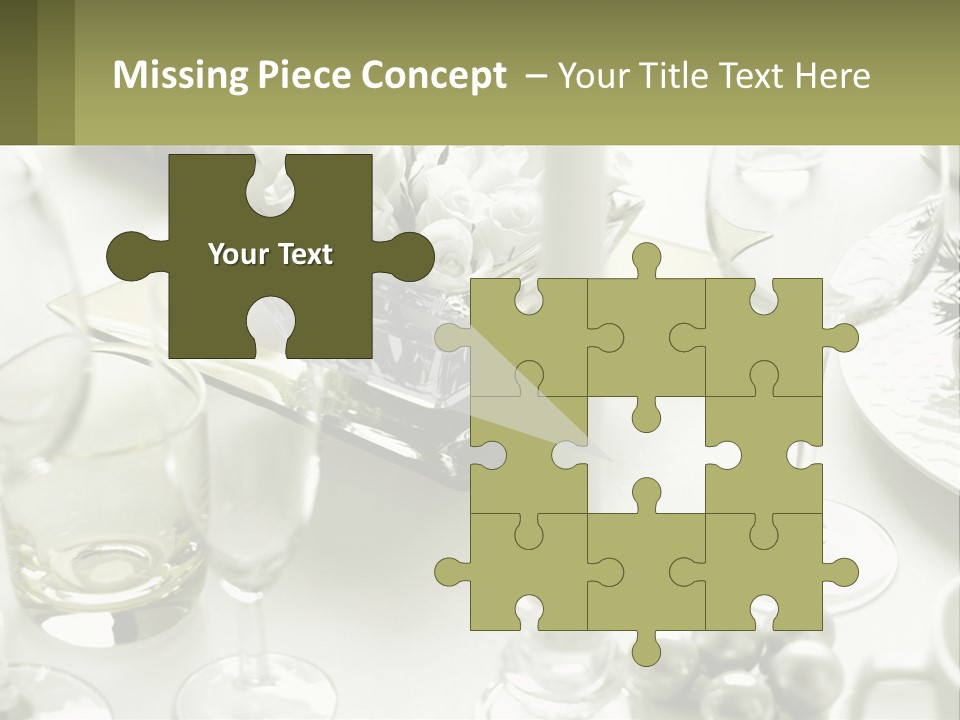 A Table With A Vase Of Flowers And Wine Glasses PowerPoint Template