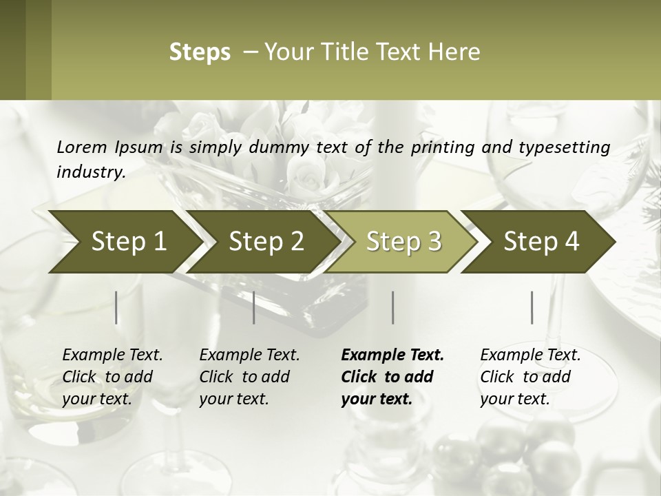 A Table With A Vase Of Flowers And Wine Glasses PowerPoint Template