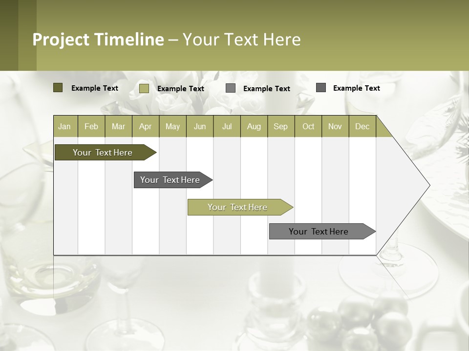 A Table With A Vase Of Flowers And Wine Glasses PowerPoint Template