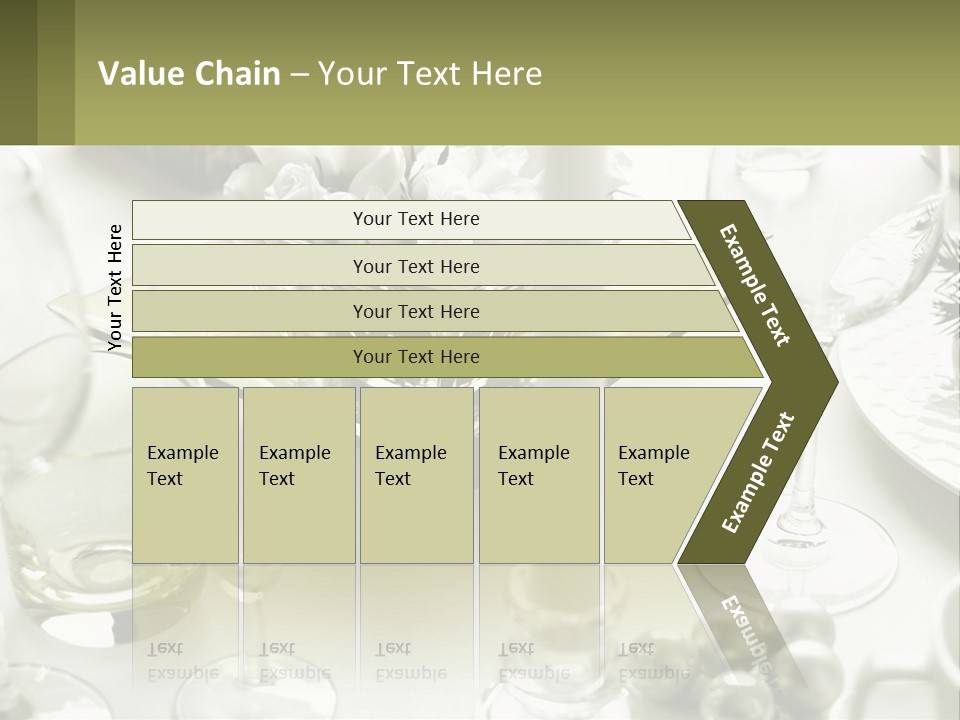A Table With A Vase Of Flowers And Wine Glasses PowerPoint Template