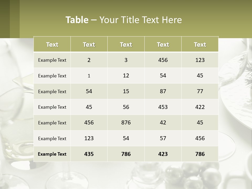 A Table With A Vase Of Flowers And Wine Glasses PowerPoint Template