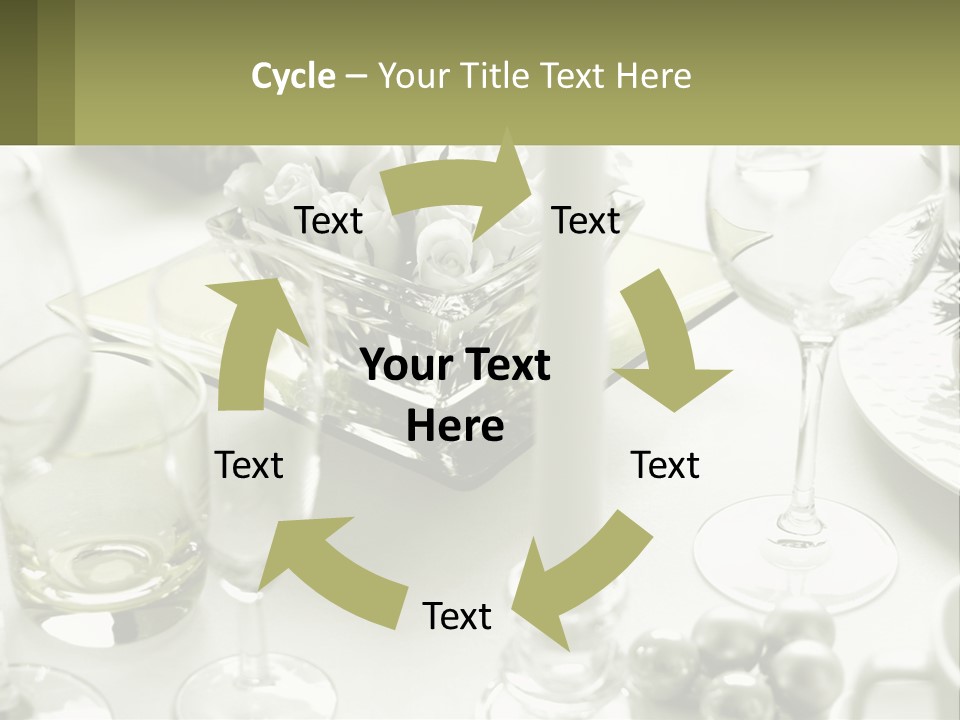 A Table With A Vase Of Flowers And Wine Glasses PowerPoint Template