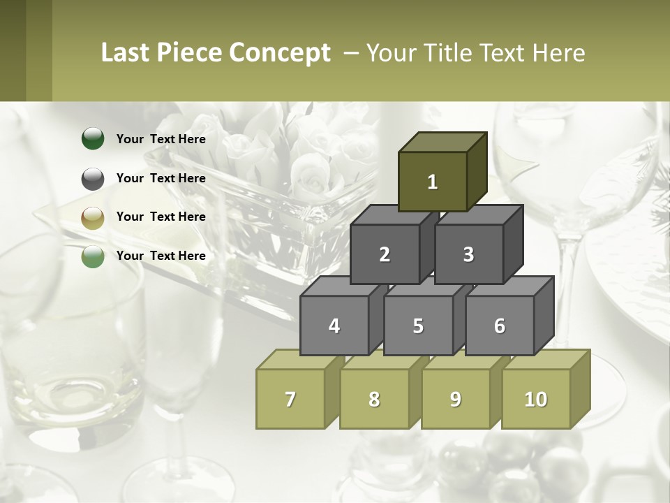 A Table With A Vase Of Flowers And Wine Glasses PowerPoint Template
