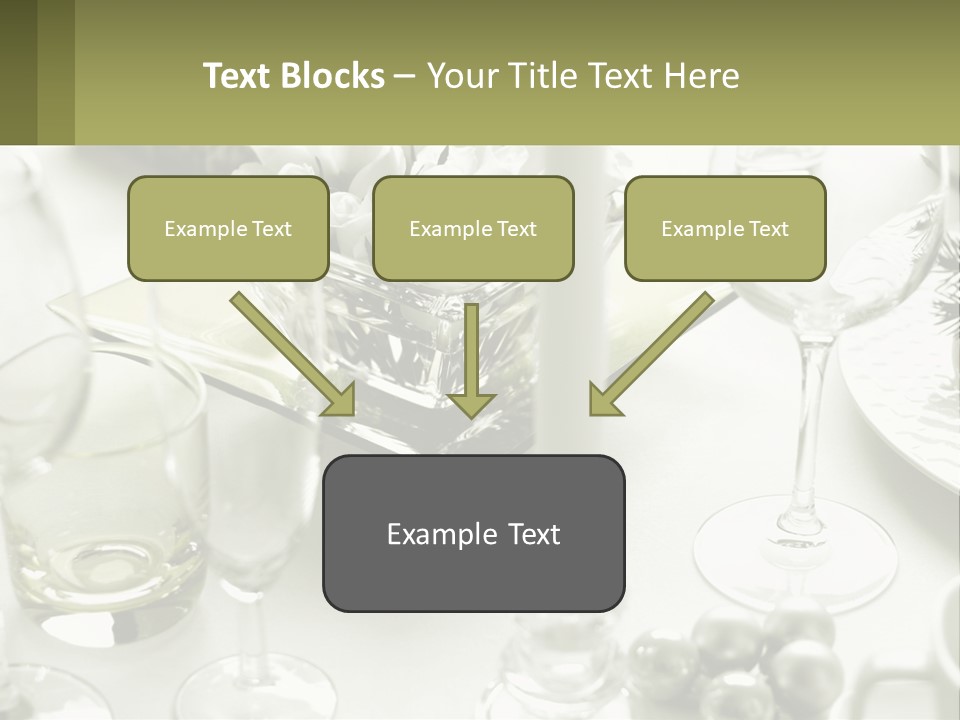 A Table With A Vase Of Flowers And Wine Glasses PowerPoint Template
