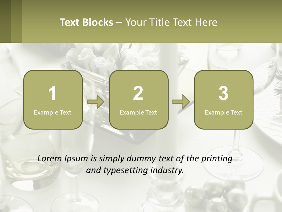 A Table With A Vase Of Flowers And Wine Glasses PowerPoint Template