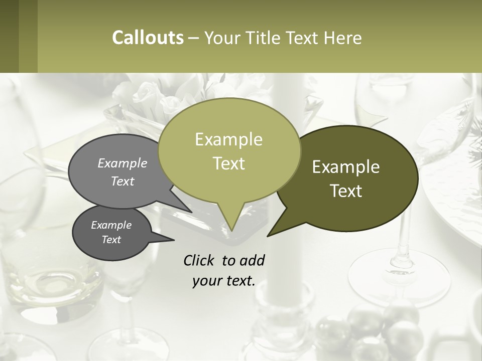 A Table With A Vase Of Flowers And Wine Glasses PowerPoint Template