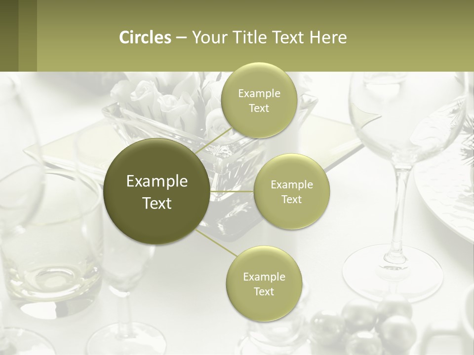 A Table With A Vase Of Flowers And Wine Glasses PowerPoint Template