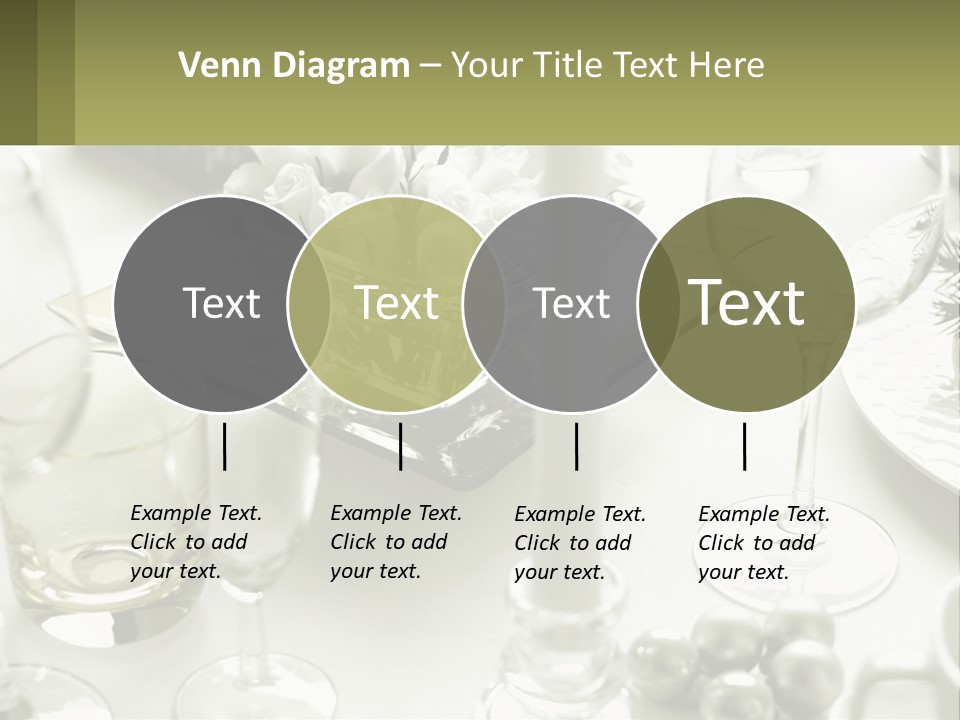 A Table With A Vase Of Flowers And Wine Glasses PowerPoint Template