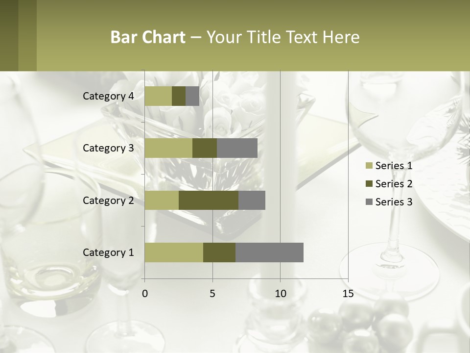 A Table With A Vase Of Flowers And Wine Glasses PowerPoint Template