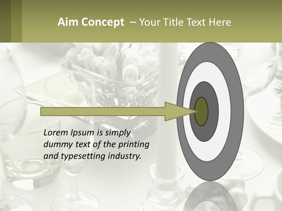 A Table With A Vase Of Flowers And Wine Glasses PowerPoint Template