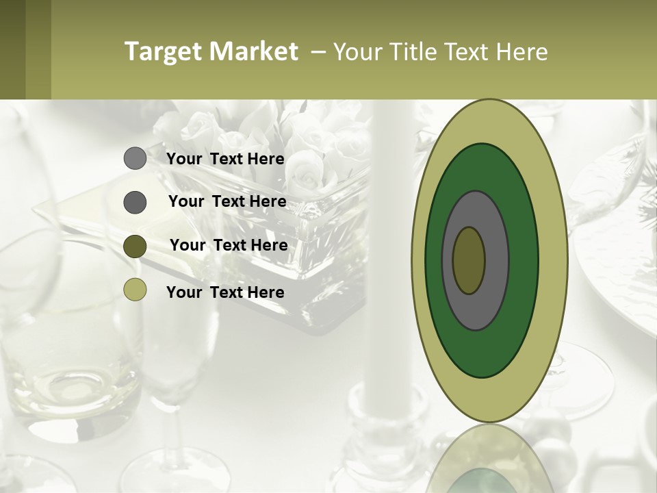 A Table With A Vase Of Flowers And Wine Glasses PowerPoint Template