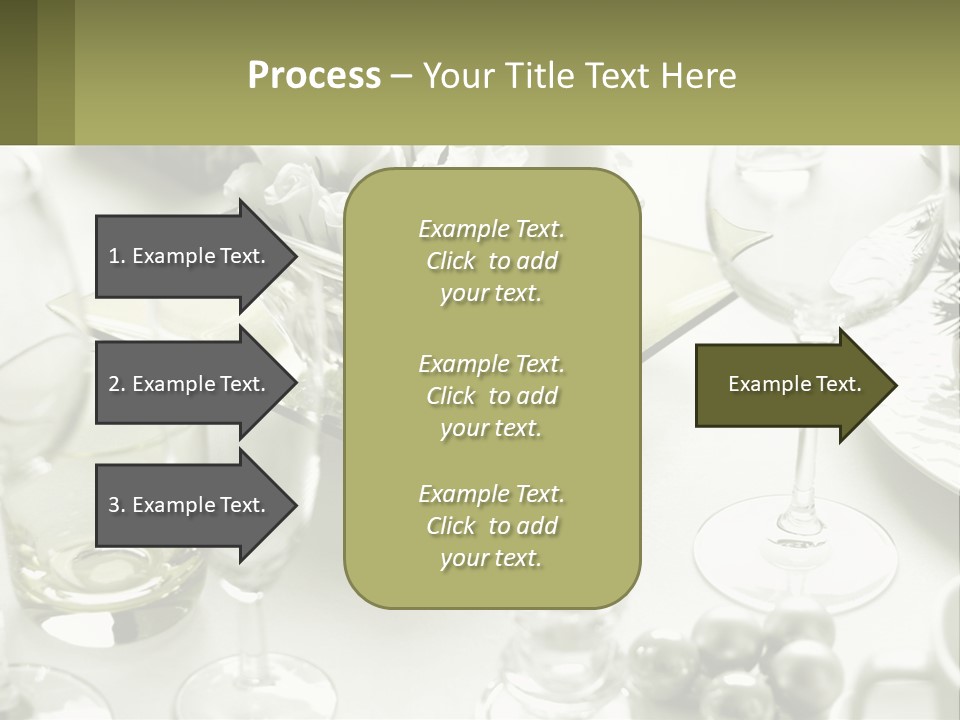 A Table With A Vase Of Flowers And Wine Glasses PowerPoint Template