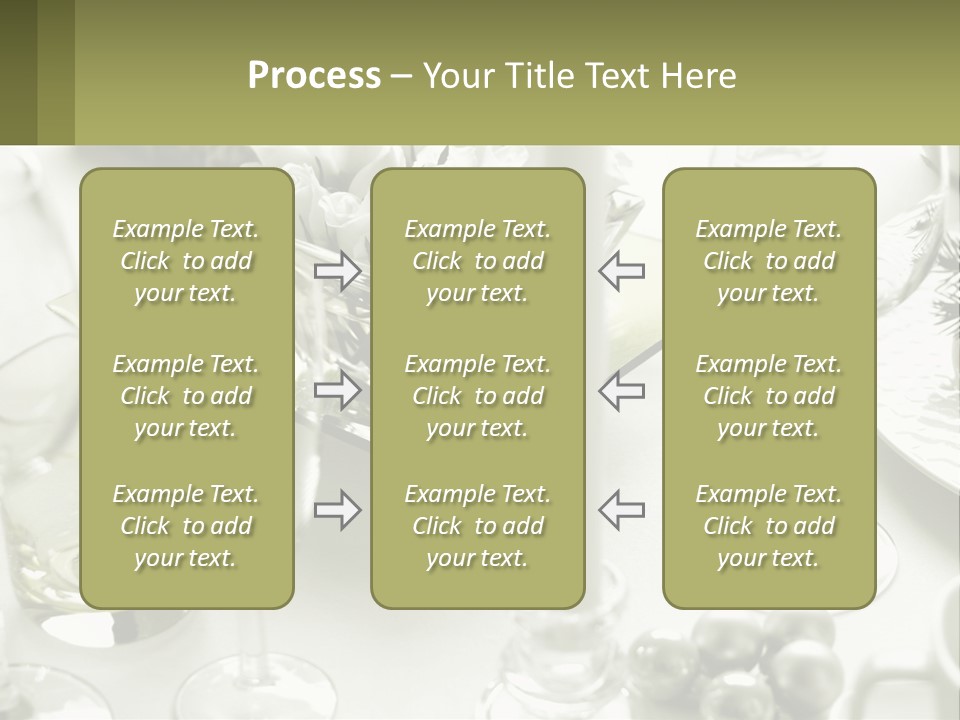 A Table With A Vase Of Flowers And Wine Glasses PowerPoint Template
