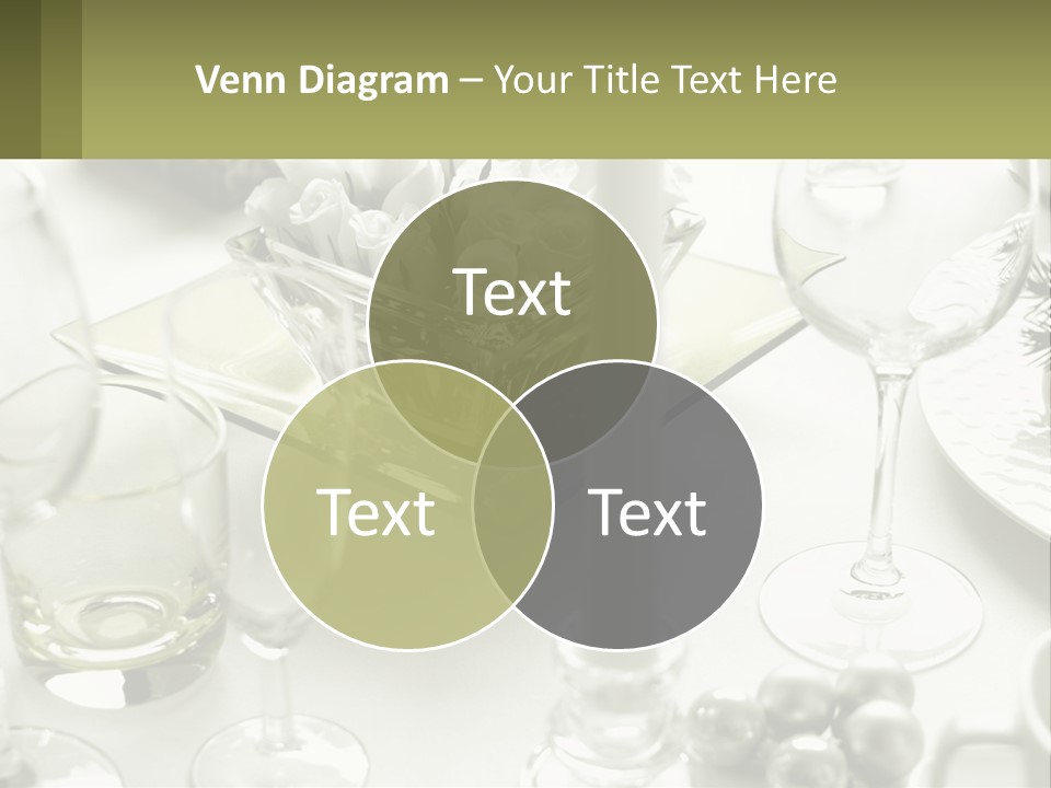 A Table With A Vase Of Flowers And Wine Glasses PowerPoint Template