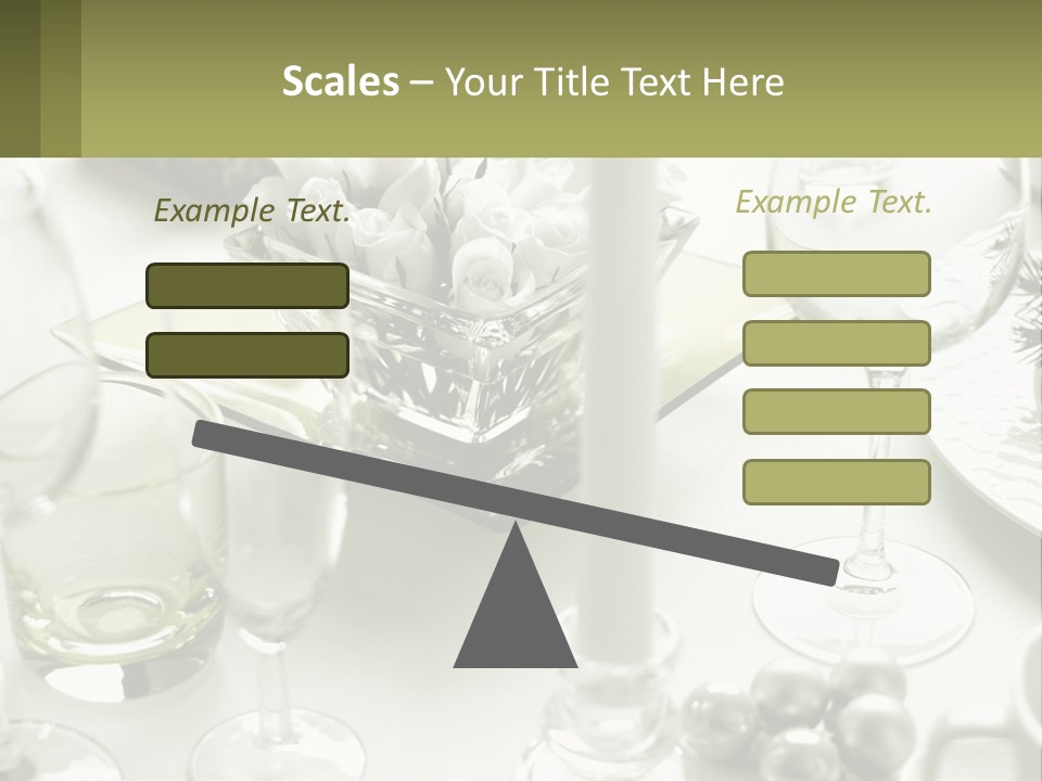 A Table With A Vase Of Flowers And Wine Glasses PowerPoint Template