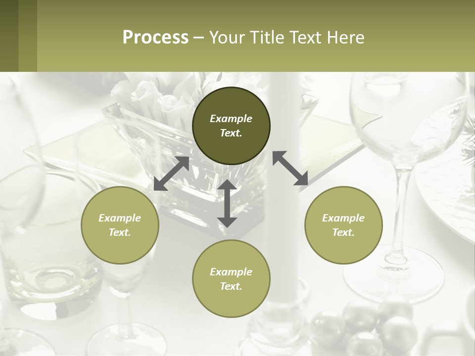 A Table With A Vase Of Flowers And Wine Glasses PowerPoint Template