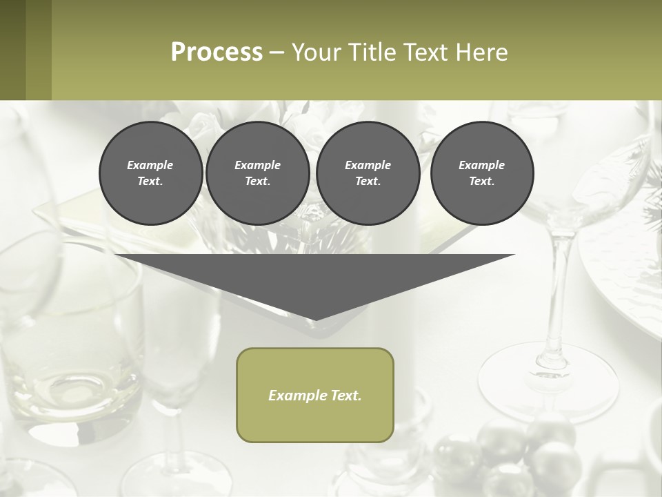 A Table With A Vase Of Flowers And Wine Glasses PowerPoint Template