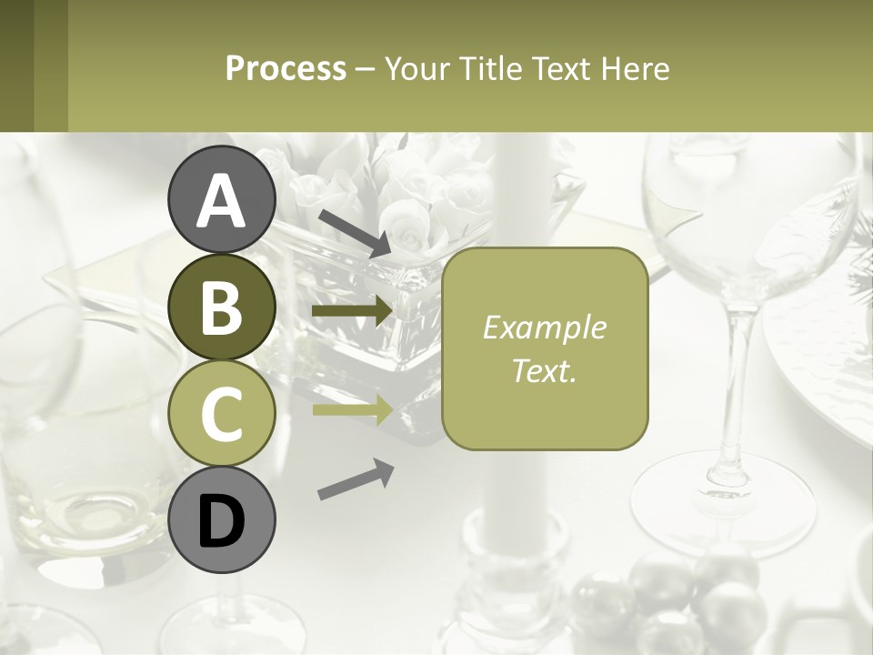 A Table With A Vase Of Flowers And Wine Glasses PowerPoint Template