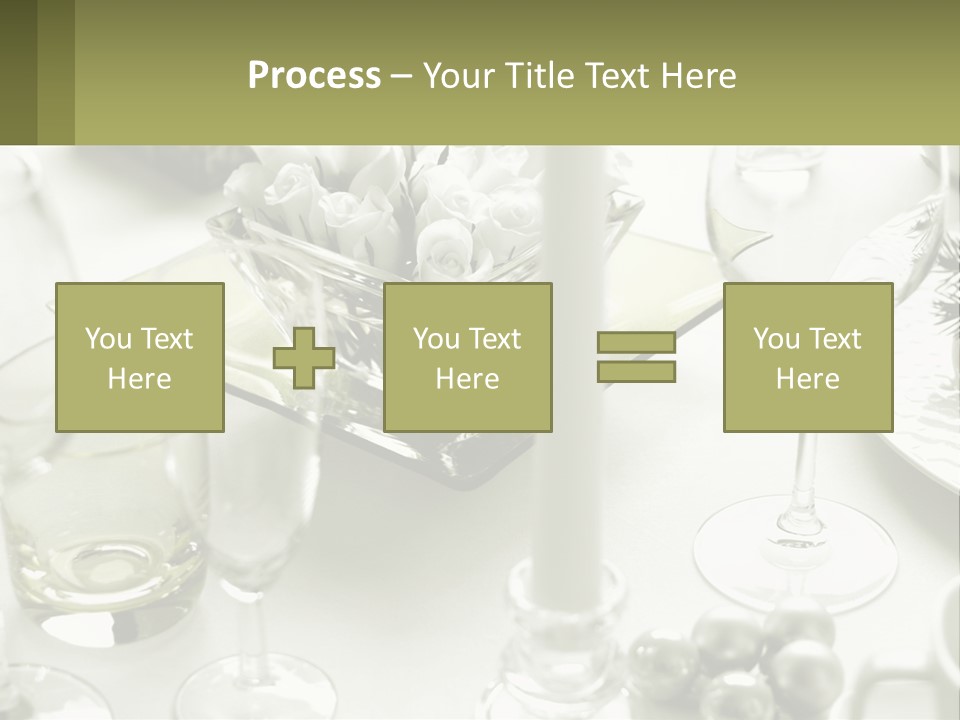 A Table With A Vase Of Flowers And Wine Glasses PowerPoint Template