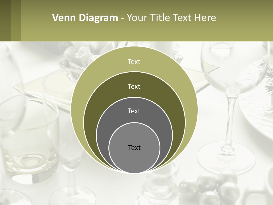 A Table With A Vase Of Flowers And Wine Glasses PowerPoint Template
