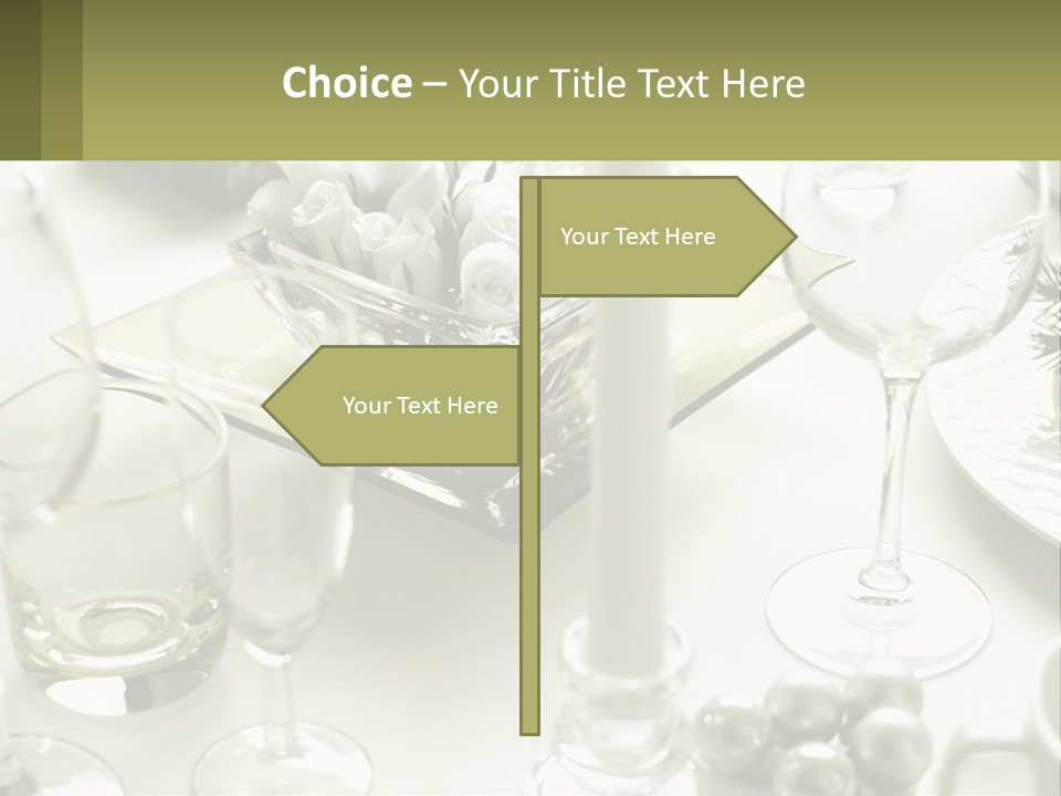 A Table With A Vase Of Flowers And Wine Glasses PowerPoint Template
