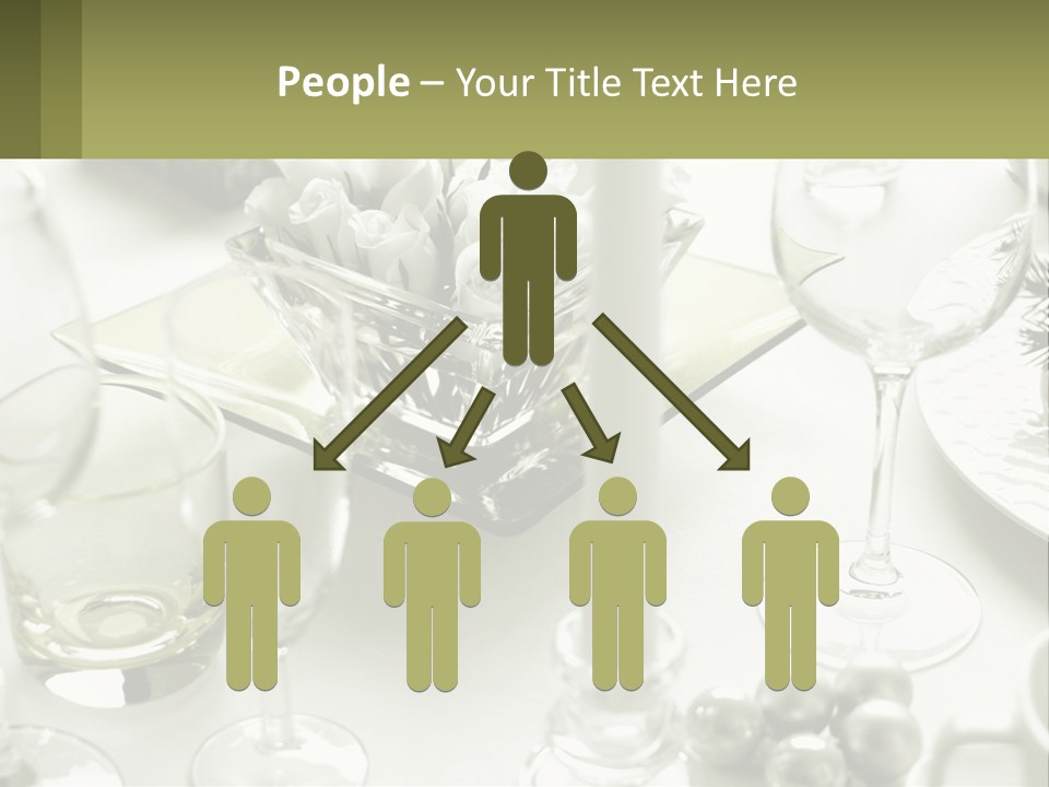 A Table With A Vase Of Flowers And Wine Glasses PowerPoint Template