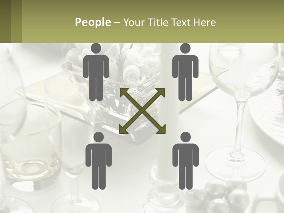 A Table With A Vase Of Flowers And Wine Glasses PowerPoint Template