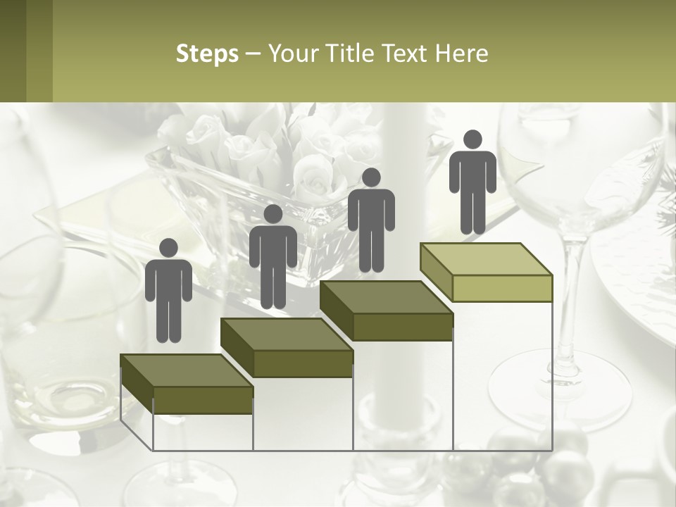 A Table With A Vase Of Flowers And Wine Glasses PowerPoint Template