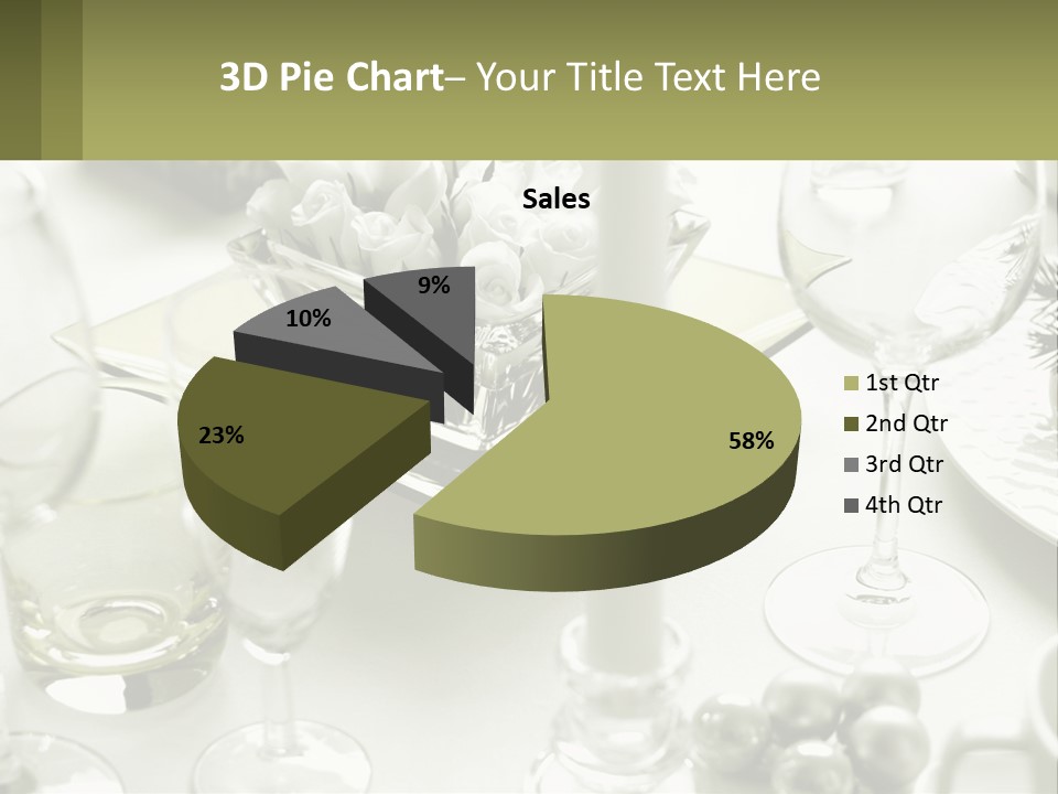 A Table With A Vase Of Flowers And Wine Glasses PowerPoint Template