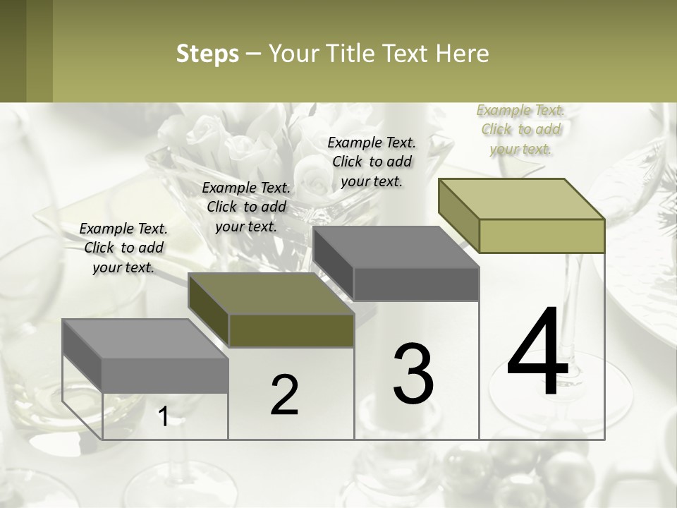 A Table With A Vase Of Flowers And Wine Glasses PowerPoint Template