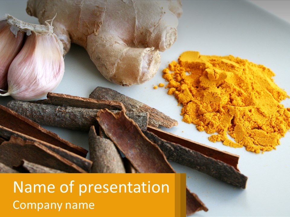 A White Plate Topped With Different Types Of Spices PowerPoint Template
