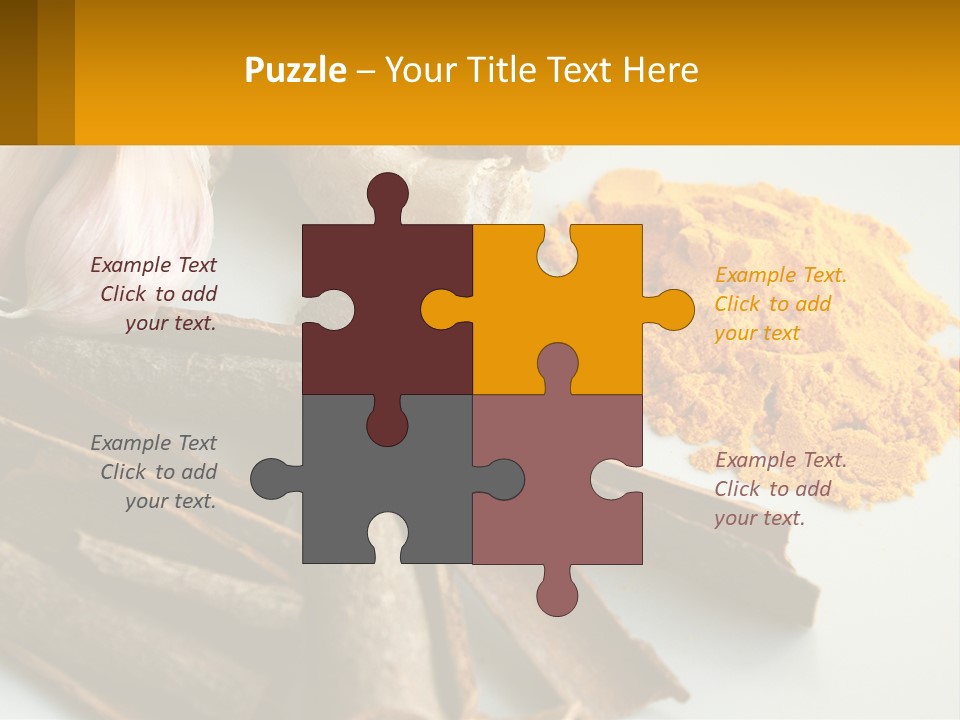 A White Plate Topped With Different Types Of Spices PowerPoint Template