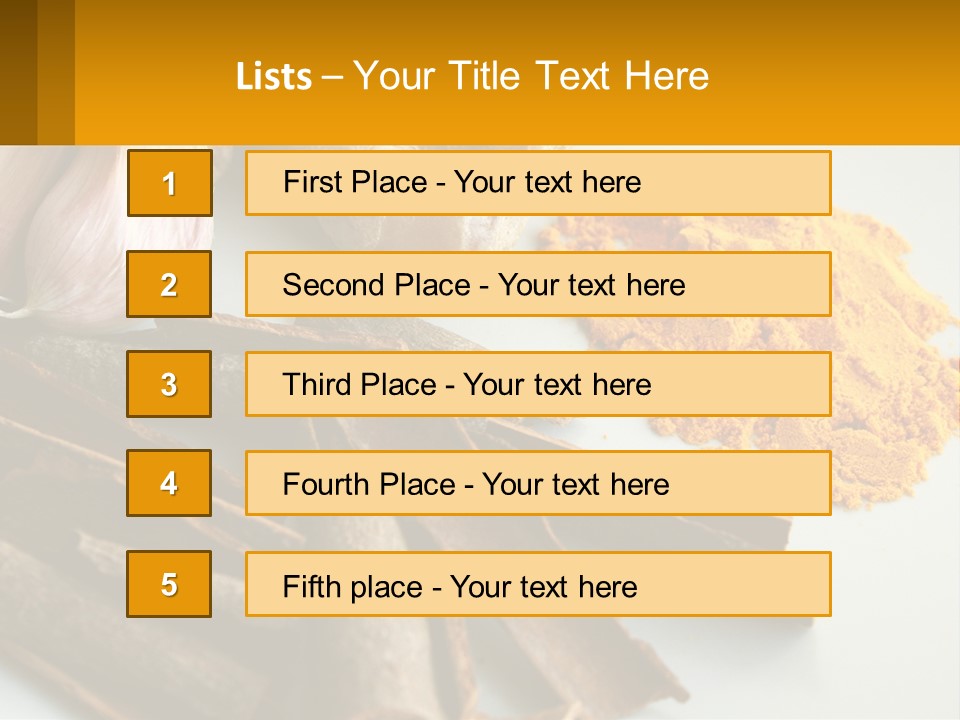 A White Plate Topped With Different Types Of Spices PowerPoint Template