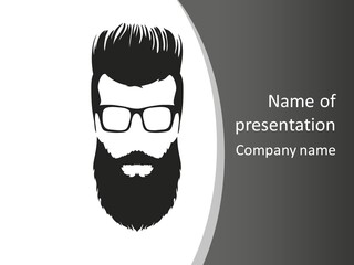 A Man With A Beard And Glasses Powerpoint Template PowerPoint Template