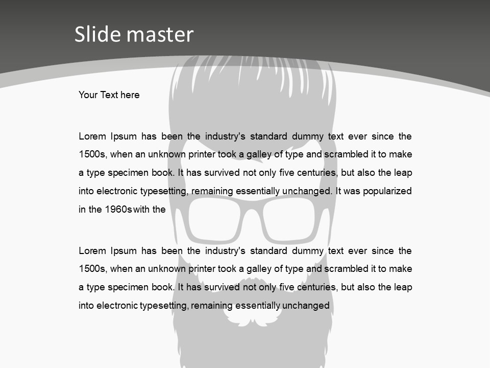 A Man With A Beard And Glasses Powerpoint Template PowerPoint Template