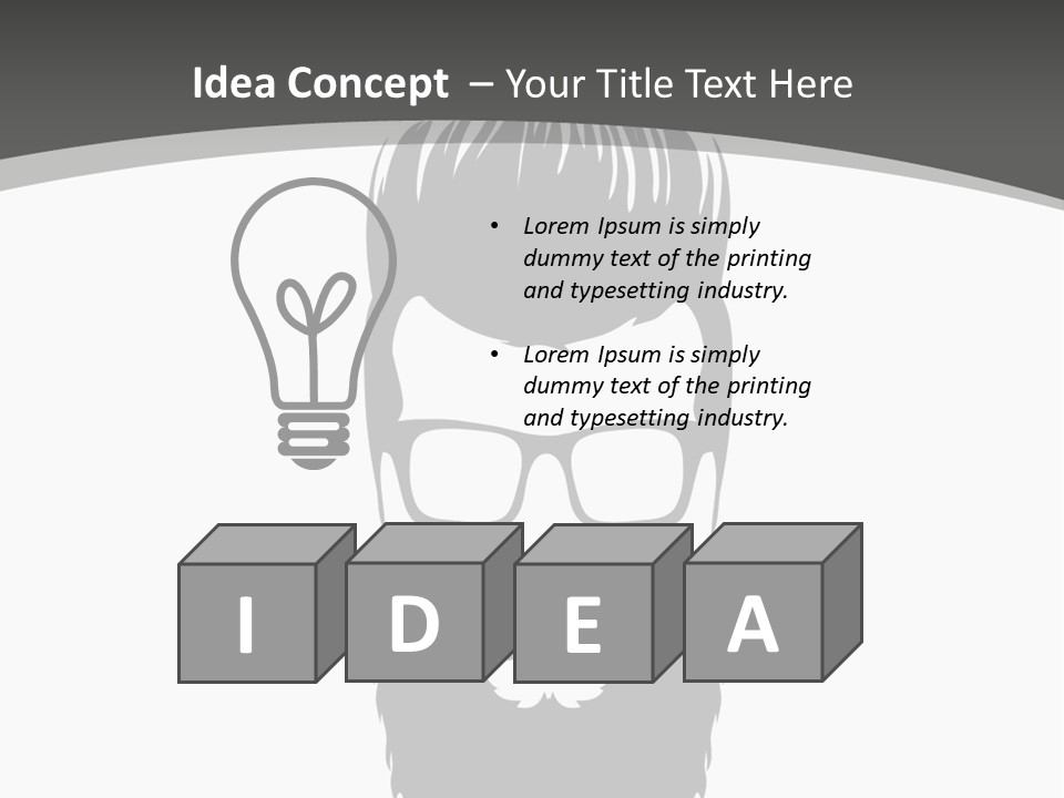 A Man With A Beard And Glasses Powerpoint Template PowerPoint Template