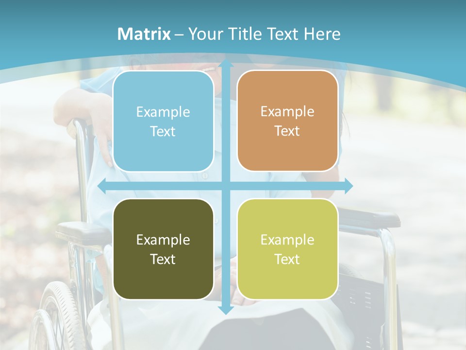 A Woman In A Wheelchair With A Man In A Blue Shirt PowerPoint Template