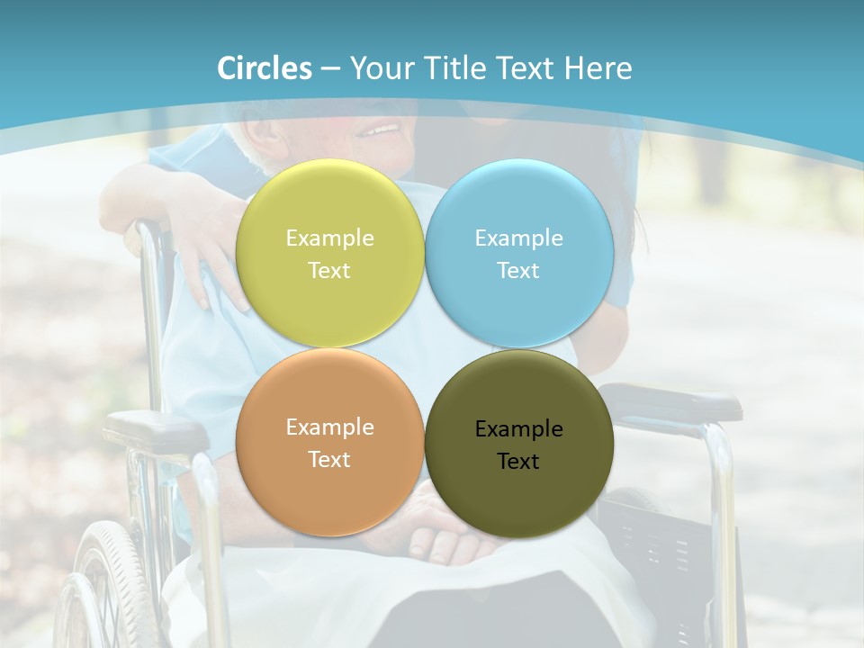 A Woman In A Wheelchair With A Man In A Blue Shirt PowerPoint Template