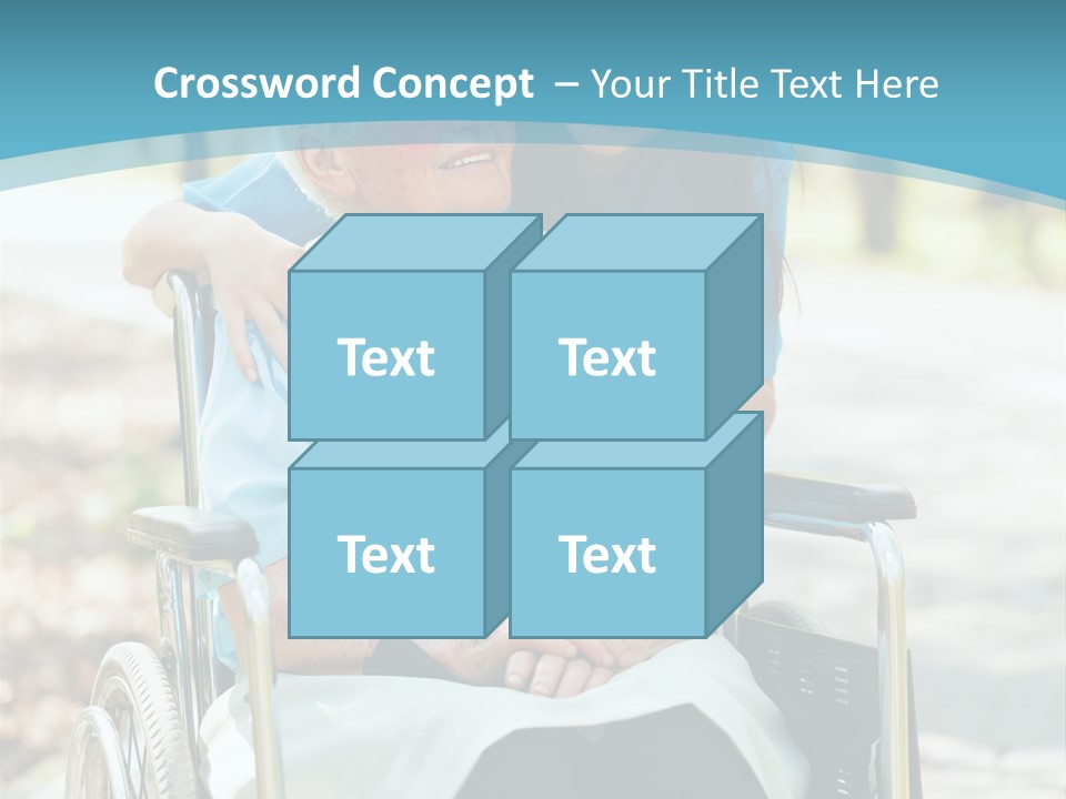 A Woman In A Wheelchair With A Man In A Blue Shirt PowerPoint Template