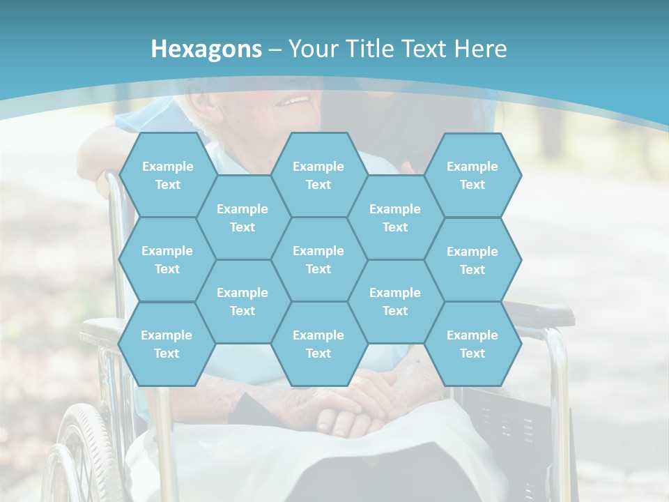 A Woman In A Wheelchair With A Man In A Blue Shirt PowerPoint Template