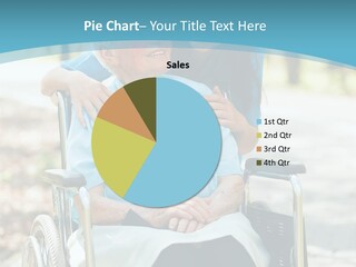 A Woman In A Wheelchair With A Man In A Blue Shirt PowerPoint Template