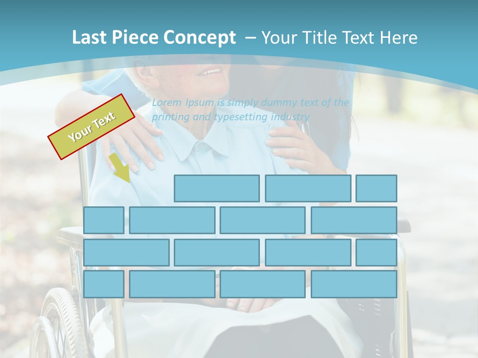 A Woman In A Wheelchair With A Man In A Blue Shirt PowerPoint Template