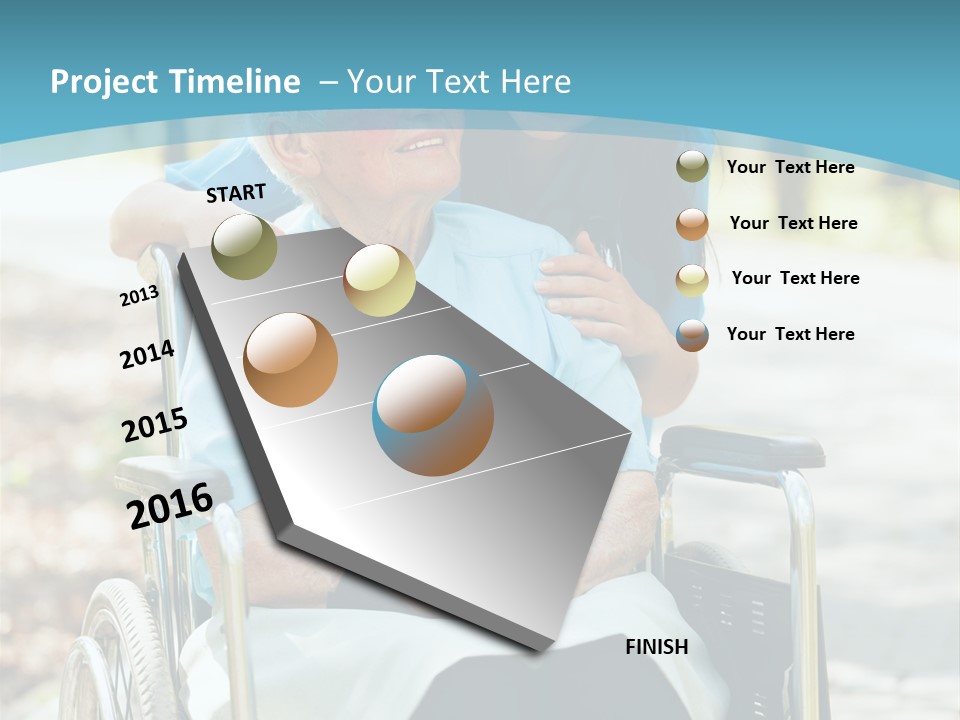 A Woman In A Wheelchair With A Man In A Blue Shirt PowerPoint Template