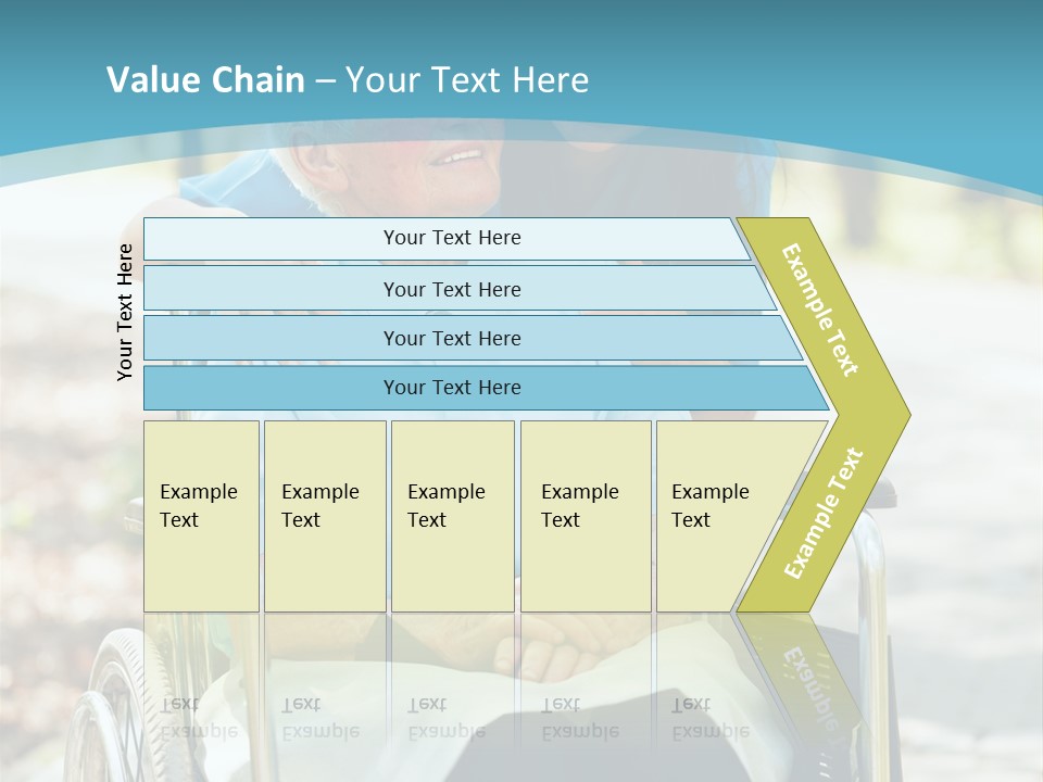 A Woman In A Wheelchair With A Man In A Blue Shirt PowerPoint Template