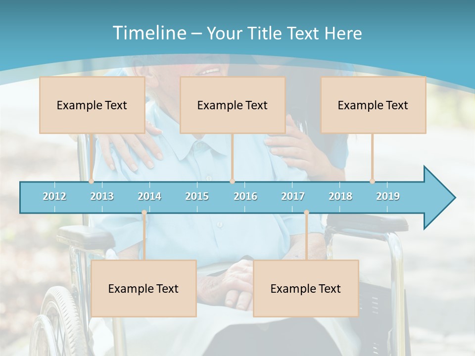 A Woman In A Wheelchair With A Man In A Blue Shirt PowerPoint Template